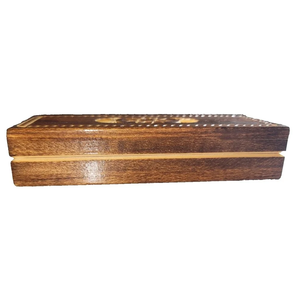 Hand Made Wooden Chip Art 2 Pen Box 6 5/8